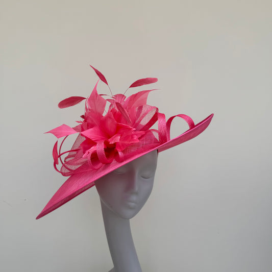 J Bees JB25/85 Cerise Pink Hatinator with Feather Flower Detail