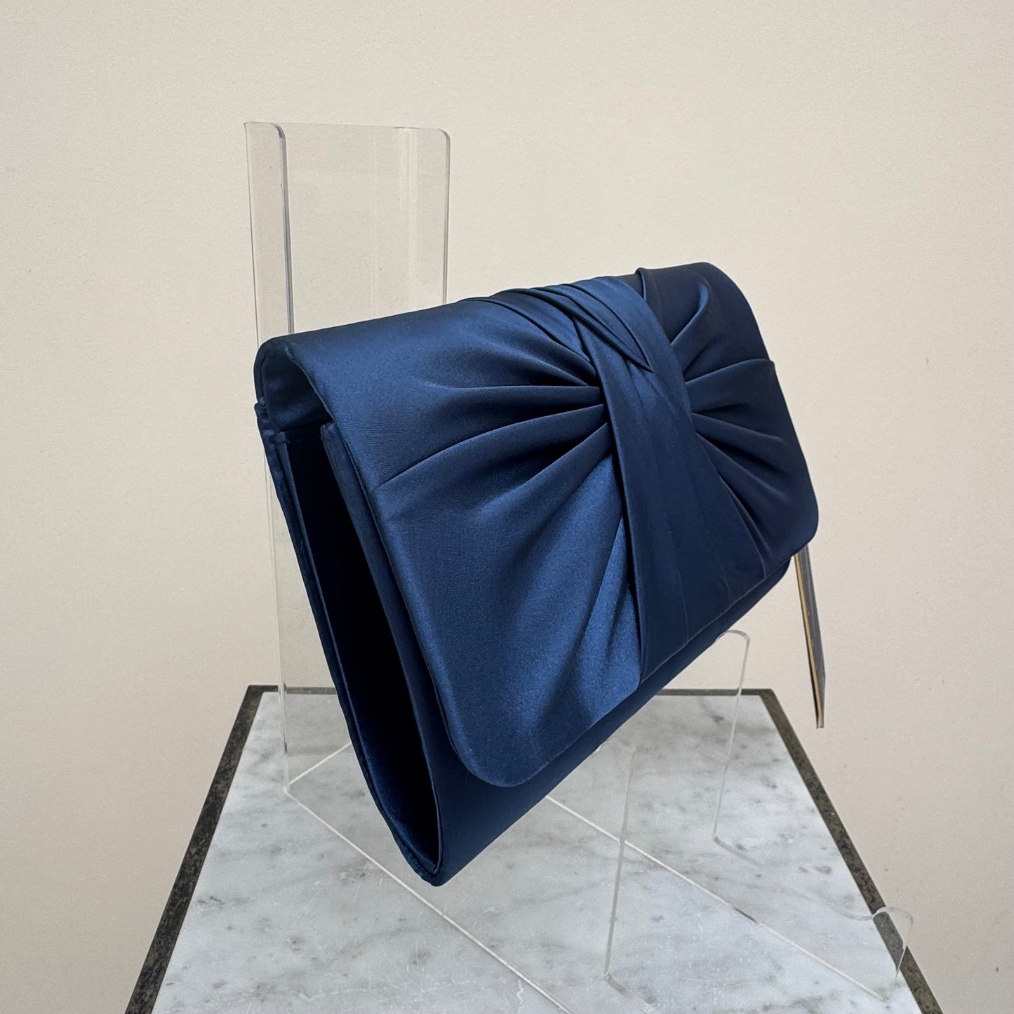 Failsworth Midnight Blue Satin Clutch Bag