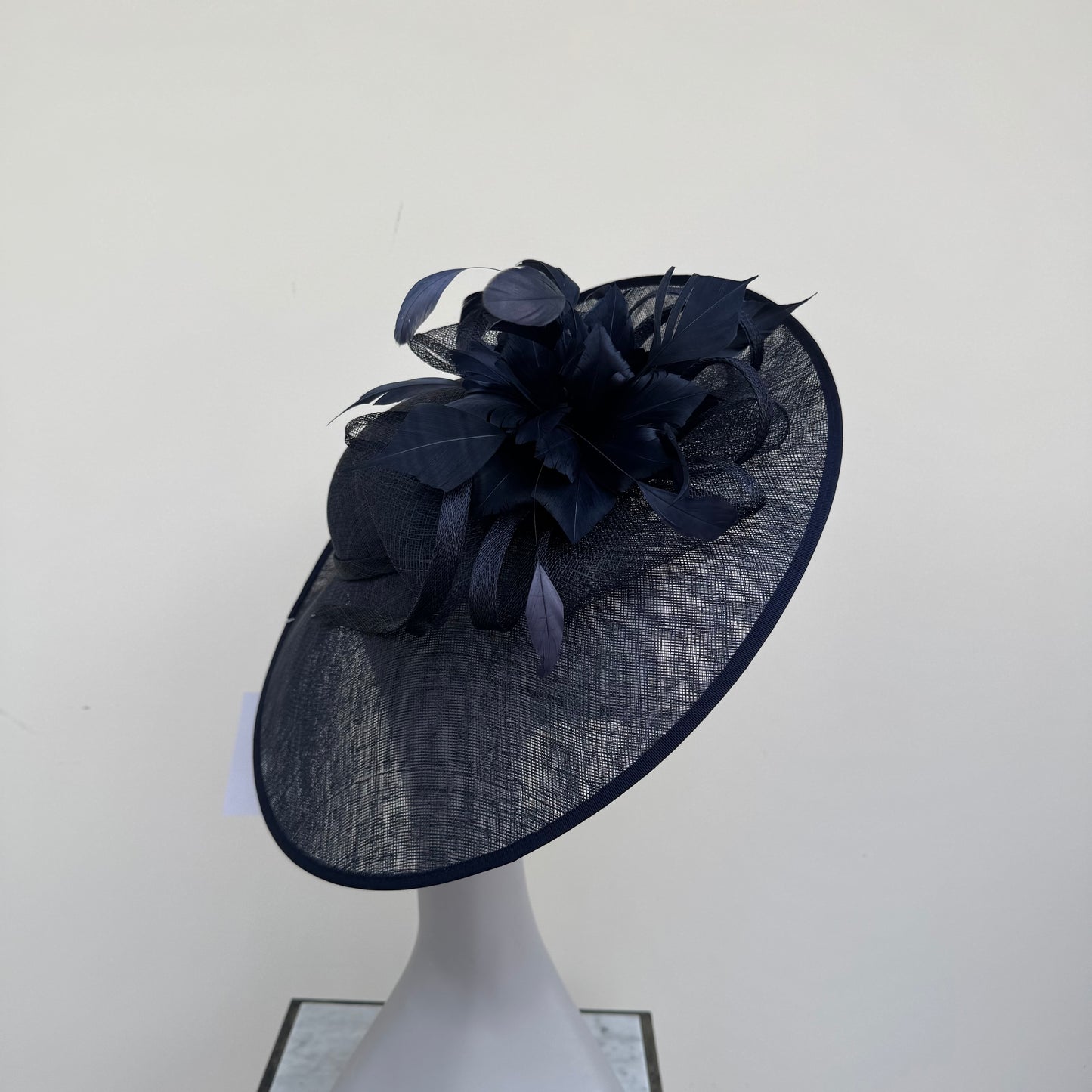 J Bees JB25/85 Navy Blue Hatinator with Feather Flower Detail