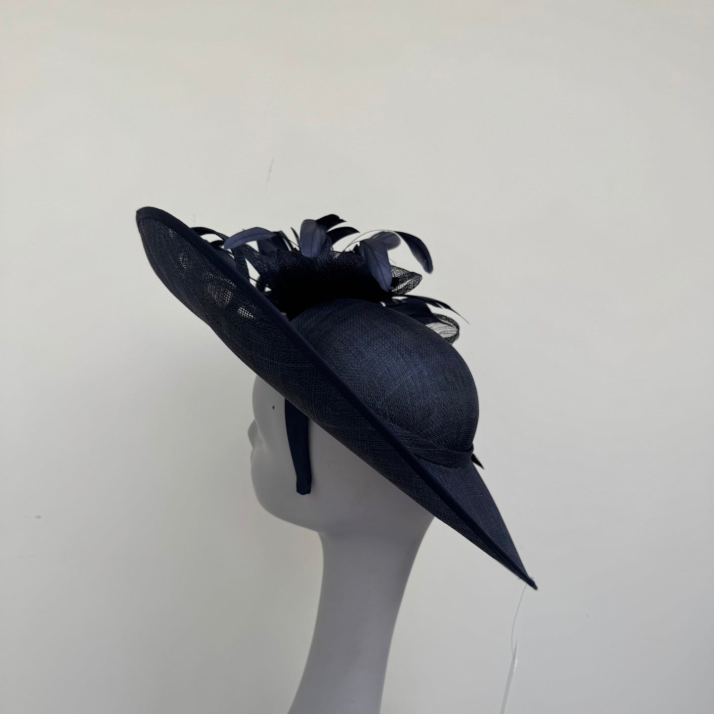 J Bees JB25/85 Navy Blue Hatinator with Feather Flower Detail