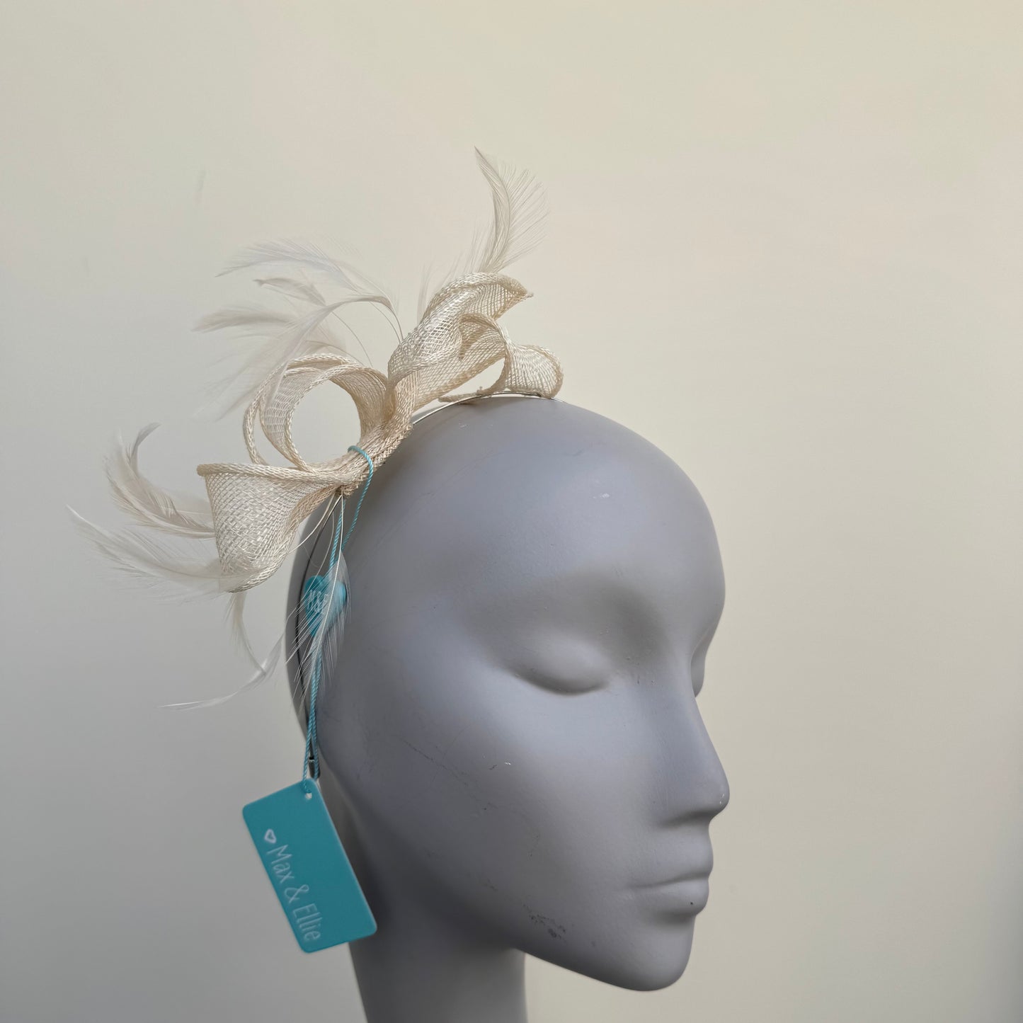 Max and Ellie AF5 Small Fascinator on Headband in Nudes