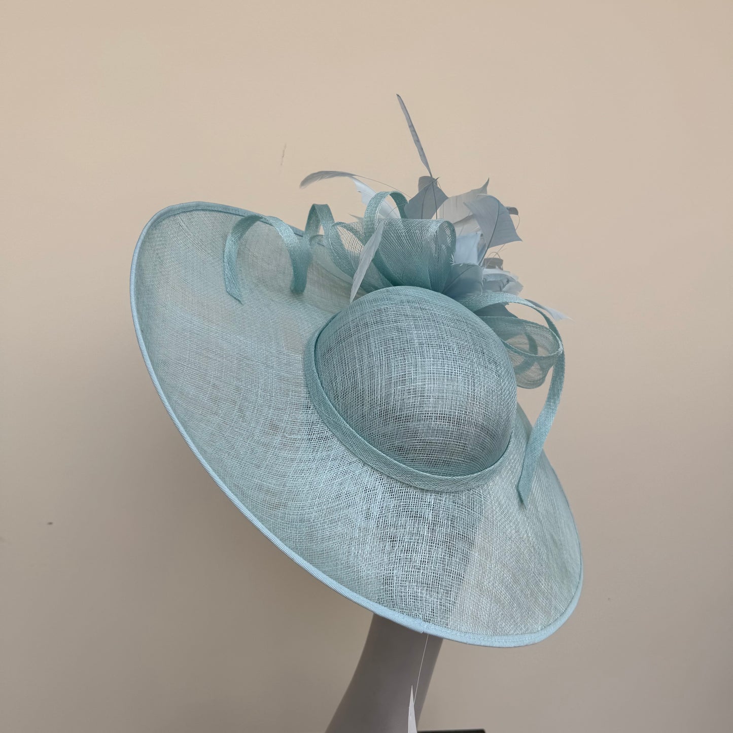 J Bees JB25/85 Aqua Blue Hatinator with Feather Flower Detail