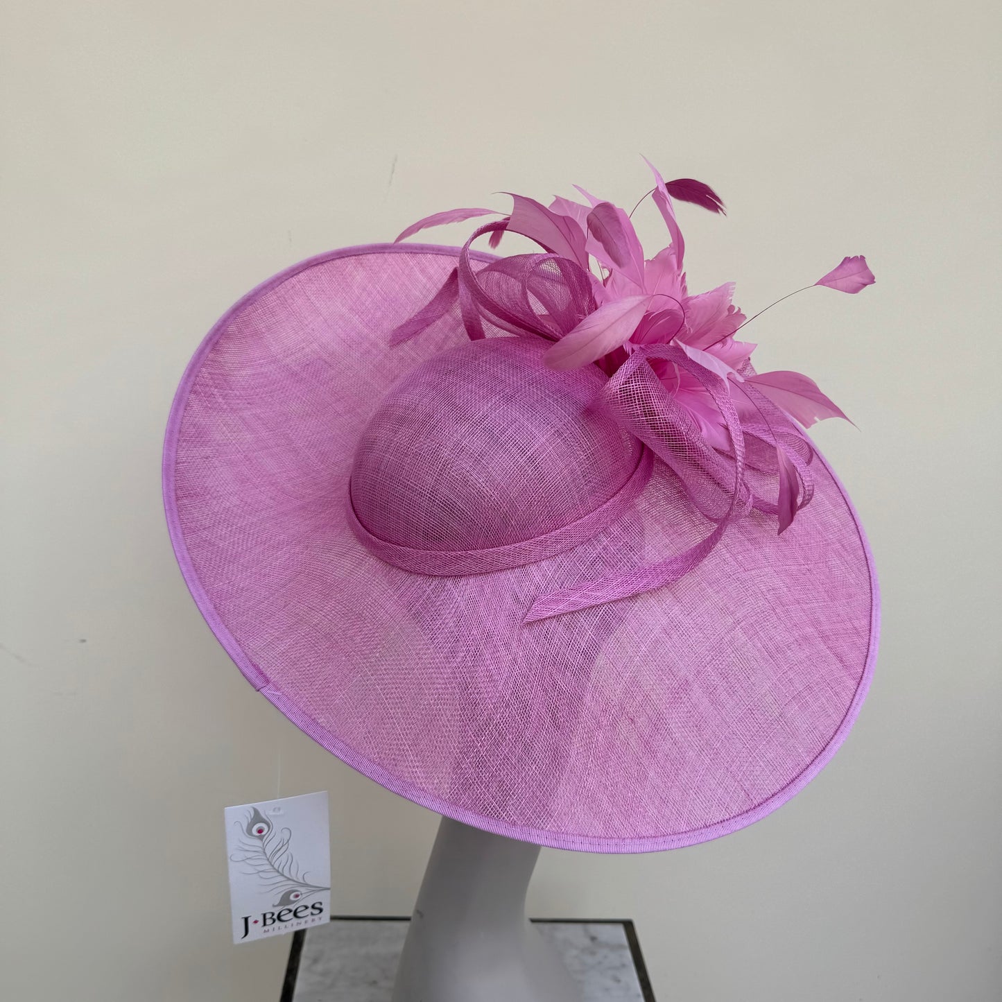 J Bees JB25/85 Blossom Pink Hatinator with Feather Flower Detail