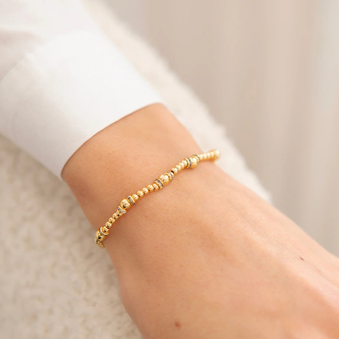 Life Charms Rhinestone Rondelles Bracelet B14G