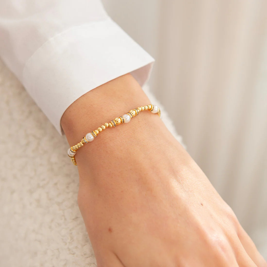 Life Charms Pearl Bead Bracelet B16G