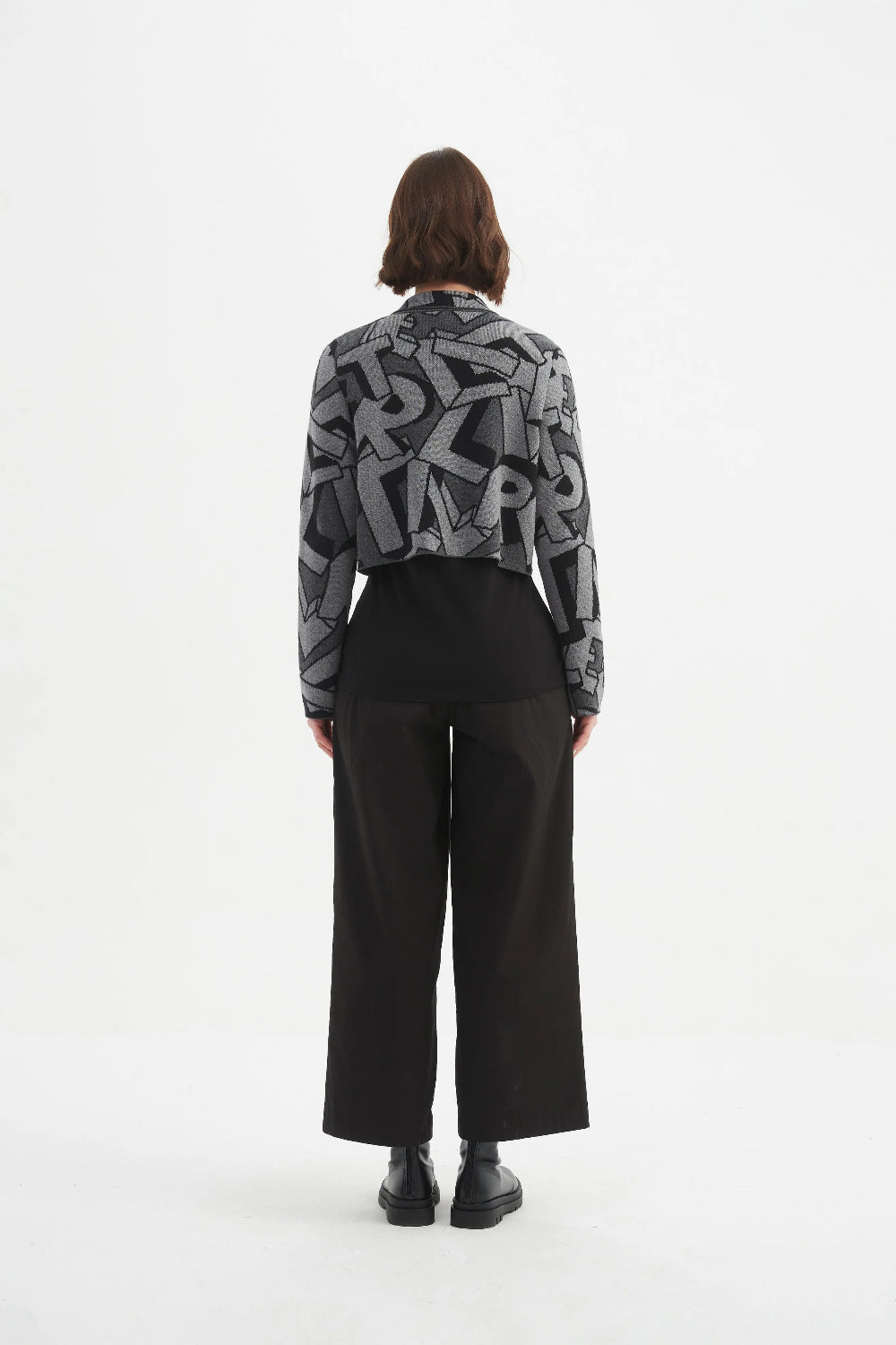 Tirelli 25K3597 Letter Block Zip Cardigan