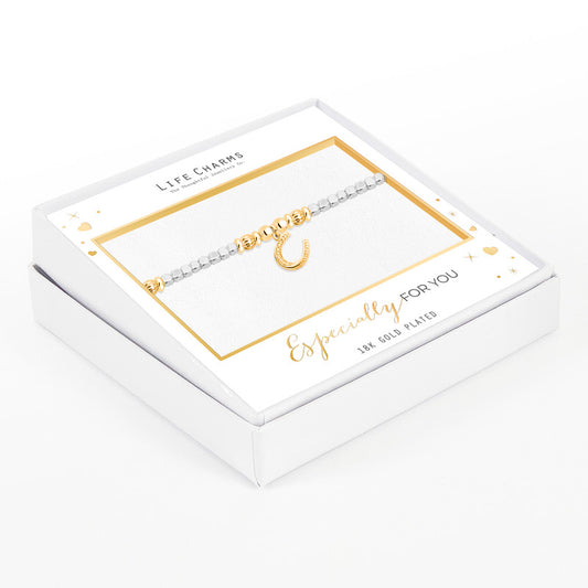 Life Charms Bracelet Gold Horseshoe