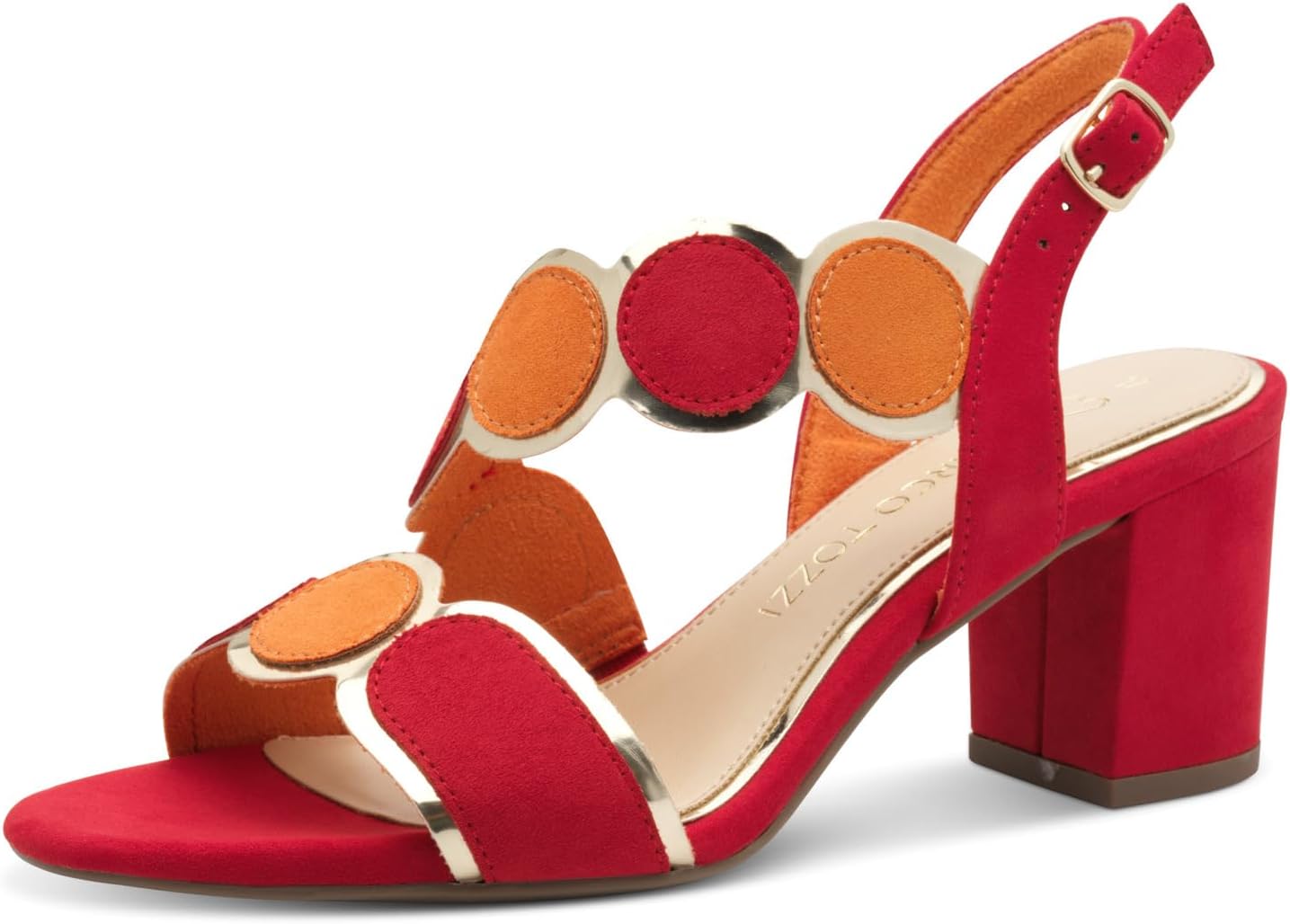 Marco Tozzi 2-28347-42 Red and Orange Heeled Sandal