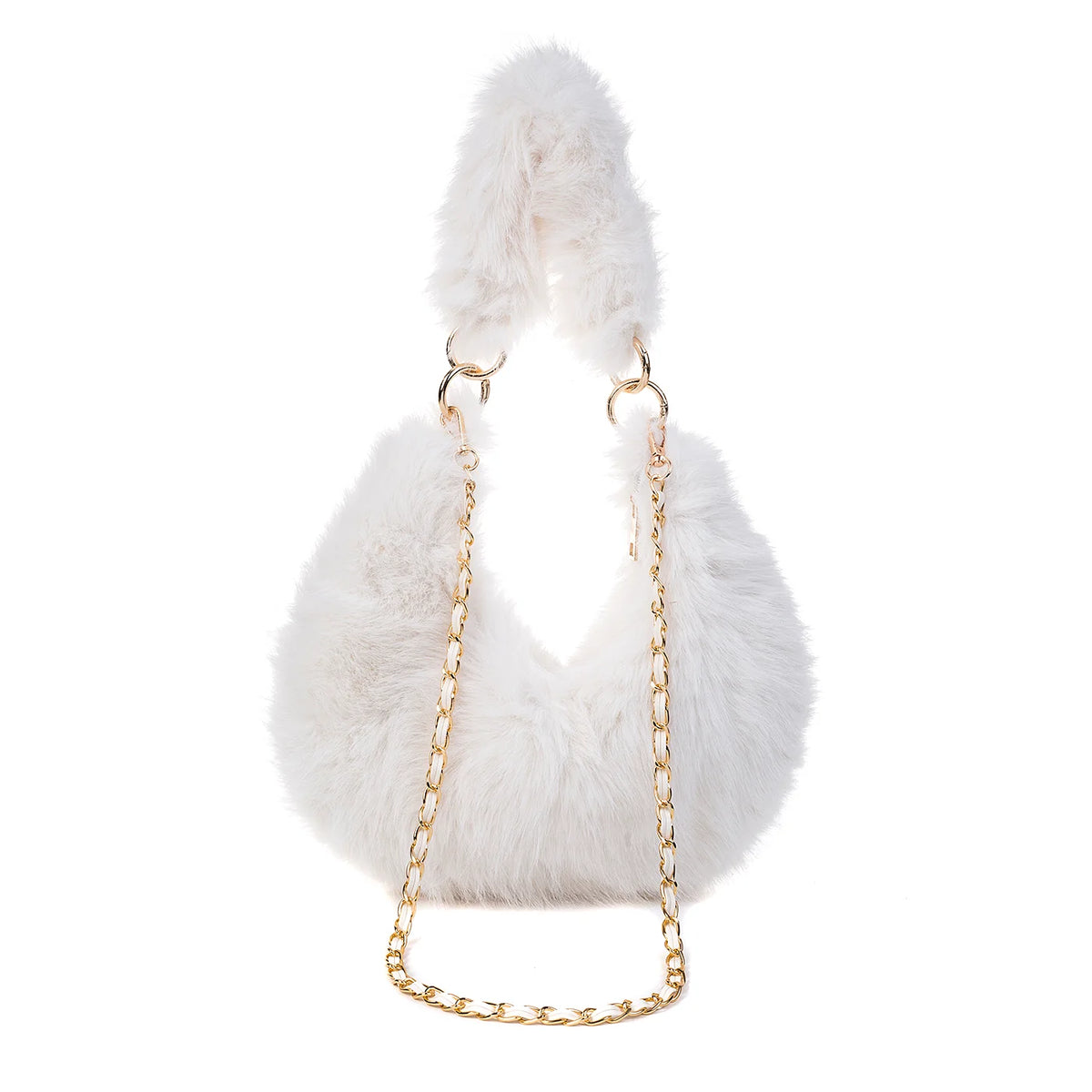 Park Lane BAG77 Whipped Cream Faux Fur Scoop Bag