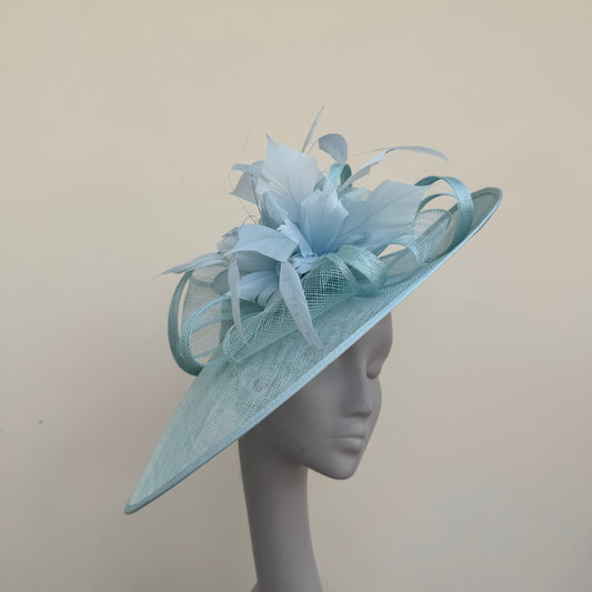 J Bees JB25/85 Aqua Blue Hatinator with Feather Flower Detail