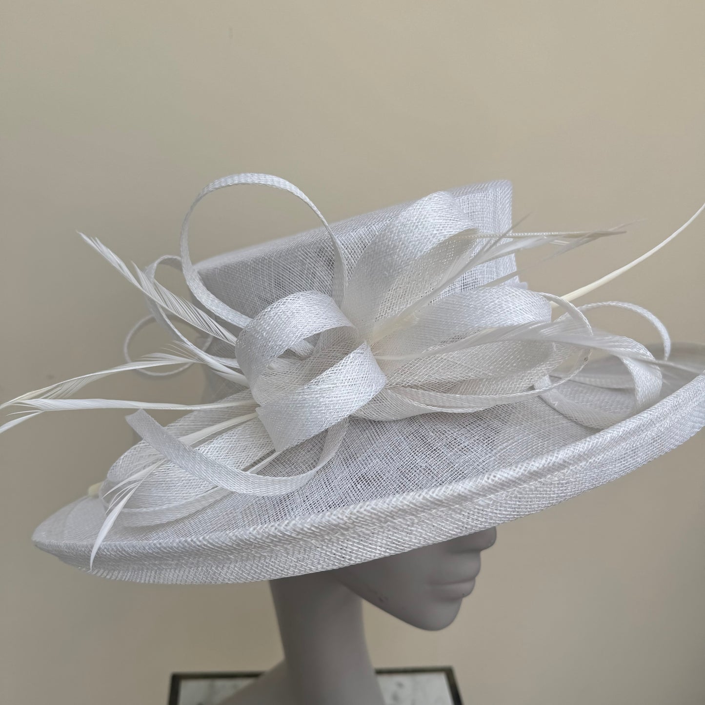 Max and Ellie AH1 White Wedding Hat White