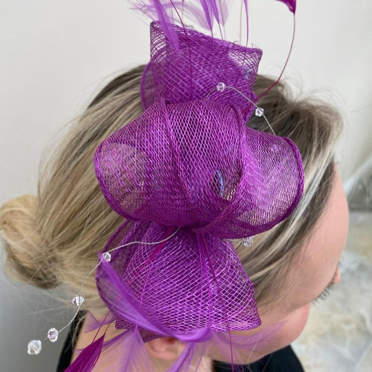 Max and Ellie CF1 Fascinator in Purple