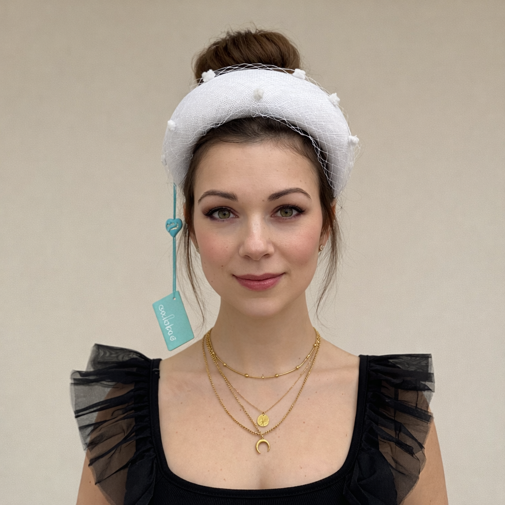 Max and Ellie HF6 Fascinator in White