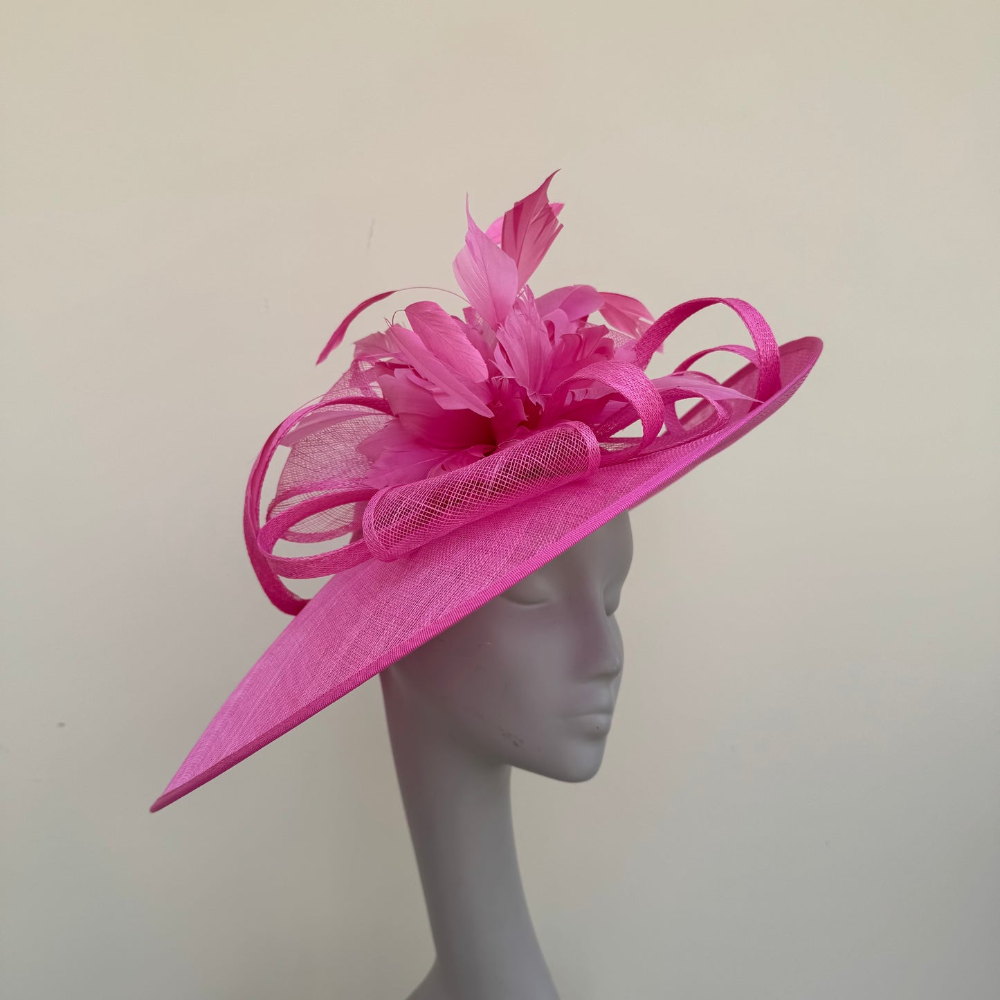 J Bees JB25/85 Hot Pink Hatinator with Feather Flower Detail Hot Pink