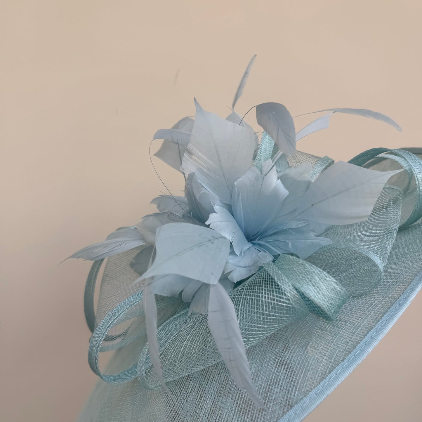 J Bees JB25/85 Aqua Blue Hatinator with Feather Flower Detail