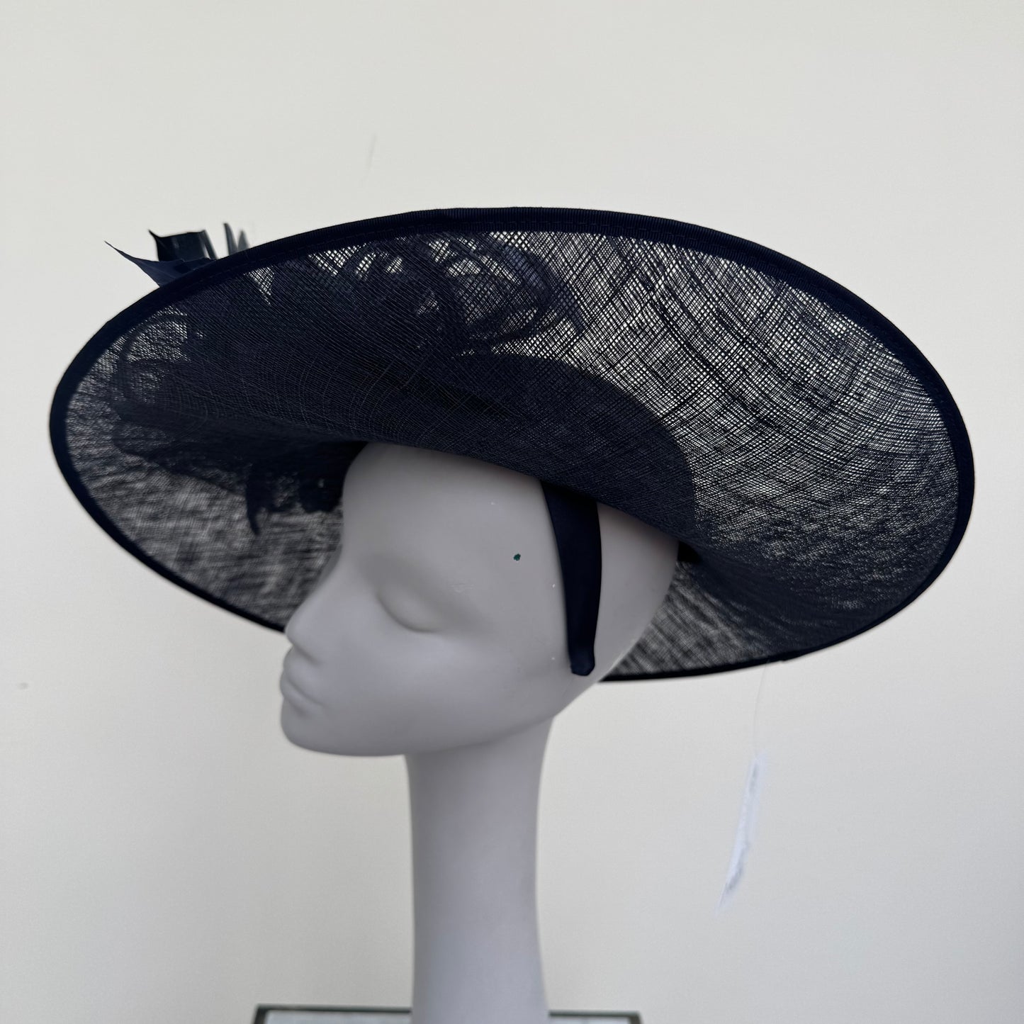 J Bees JB25/85 Navy Blue Hatinator with Feather Flower Detail