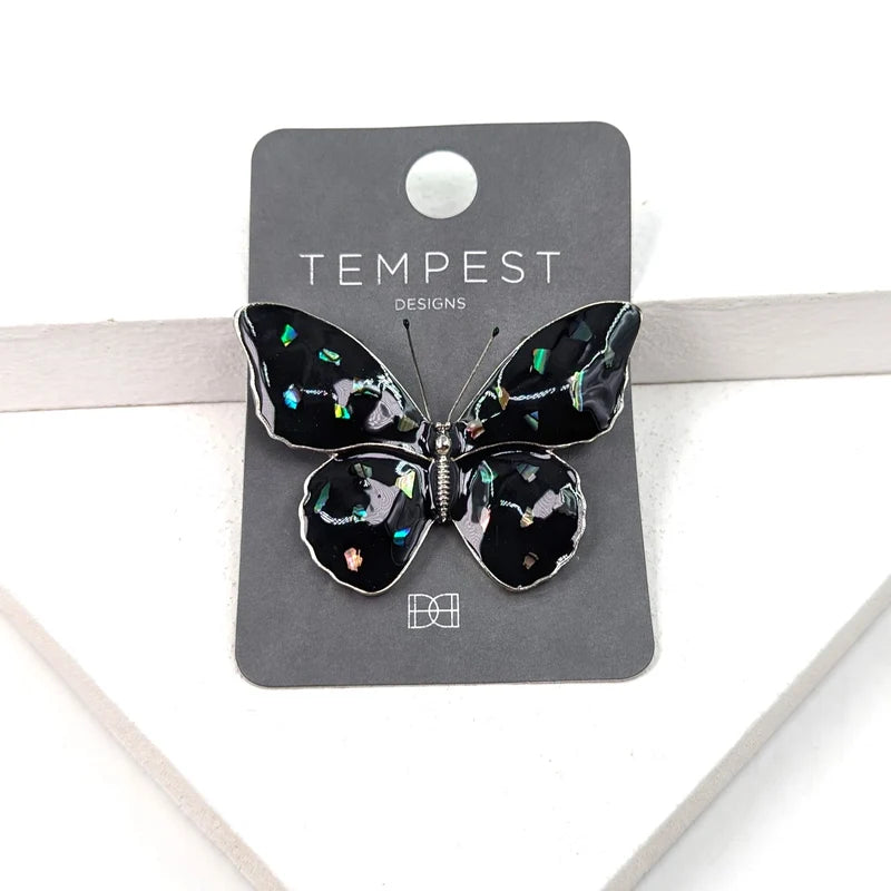 Tempest DH046B Resin Filled Butterfly Brooch