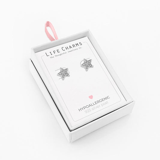 Life Charms Sparkly crystal stud earrings