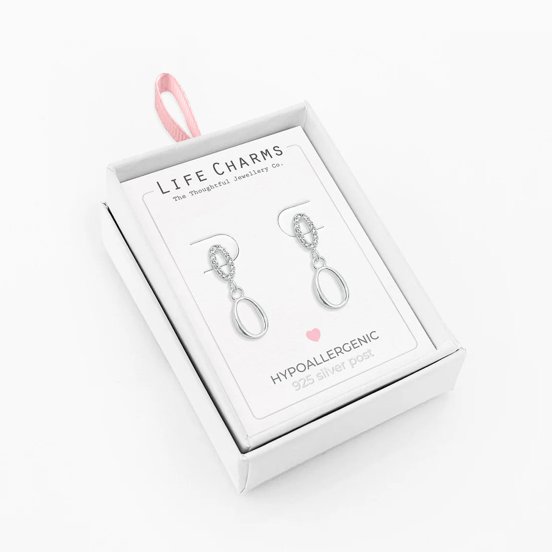 Life Charms E205 Drop Stud Earrings