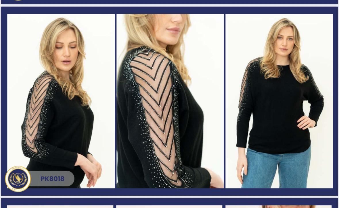 Paramour PK8018 Lace Inserts Sleeved Jumper