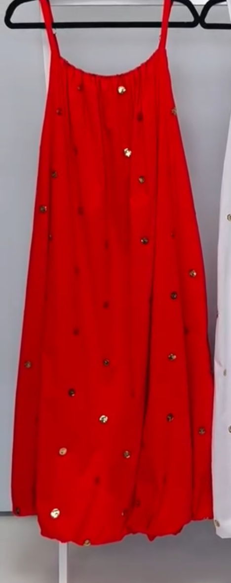Malissa J WF2396 Woven Cotton Dress with Balloon Hem