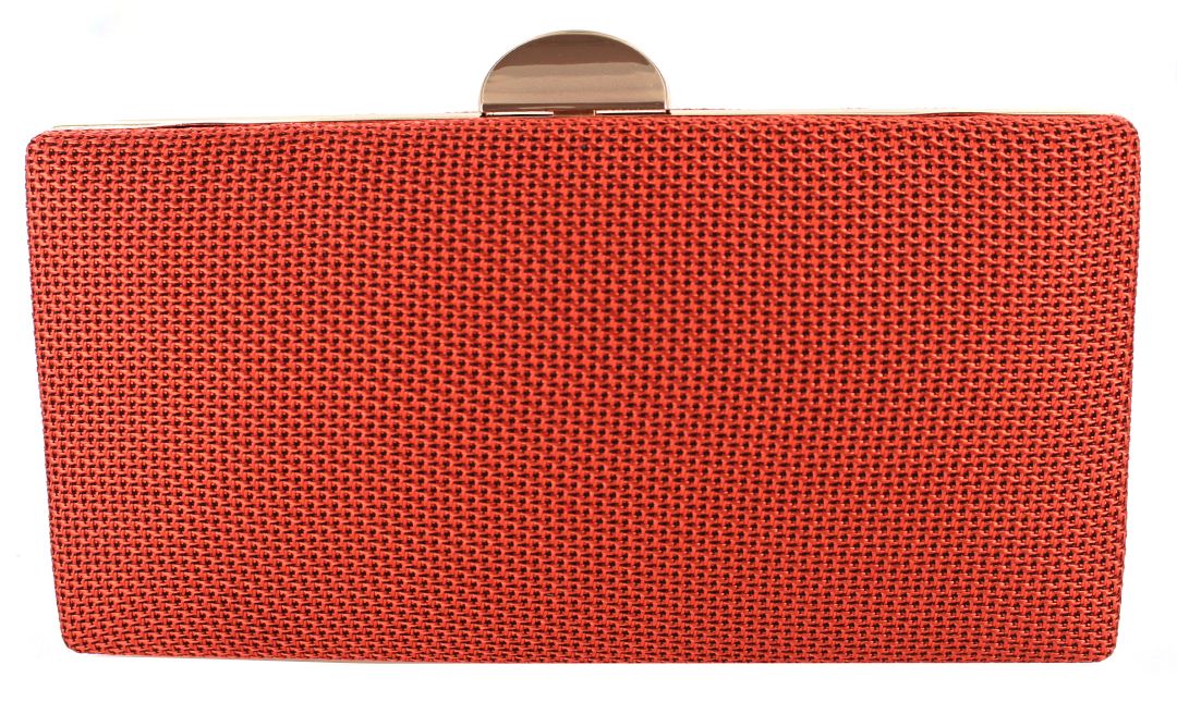 Mac Fabric Weaved Clutch Bag with Gold Edge