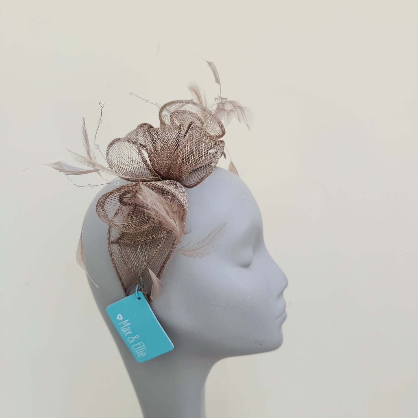 Max and Ellie CF1 Fascinator in Brown and Taupes