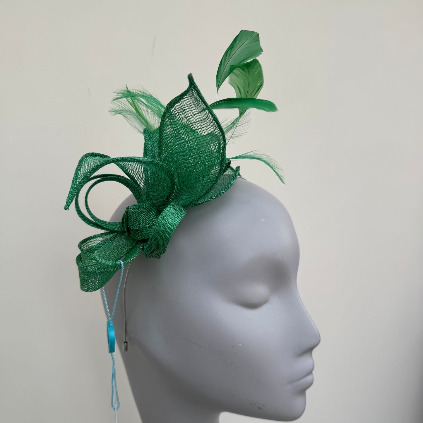 Max and Ellie BF3 Small Fascinator on Headband in Greens