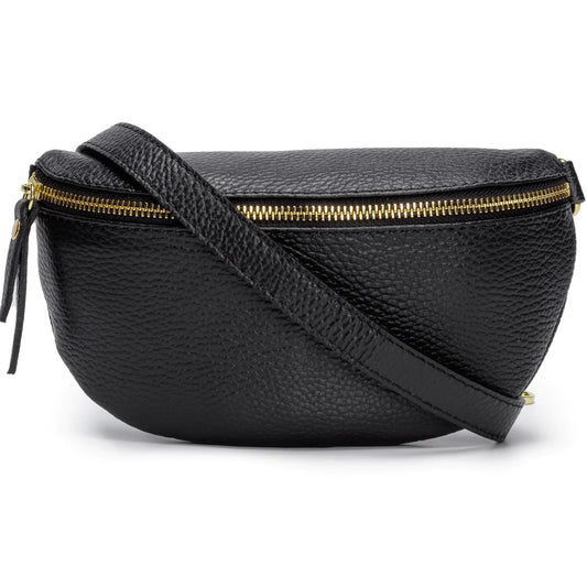 Elie Beaumont Black Leather Sling Bag