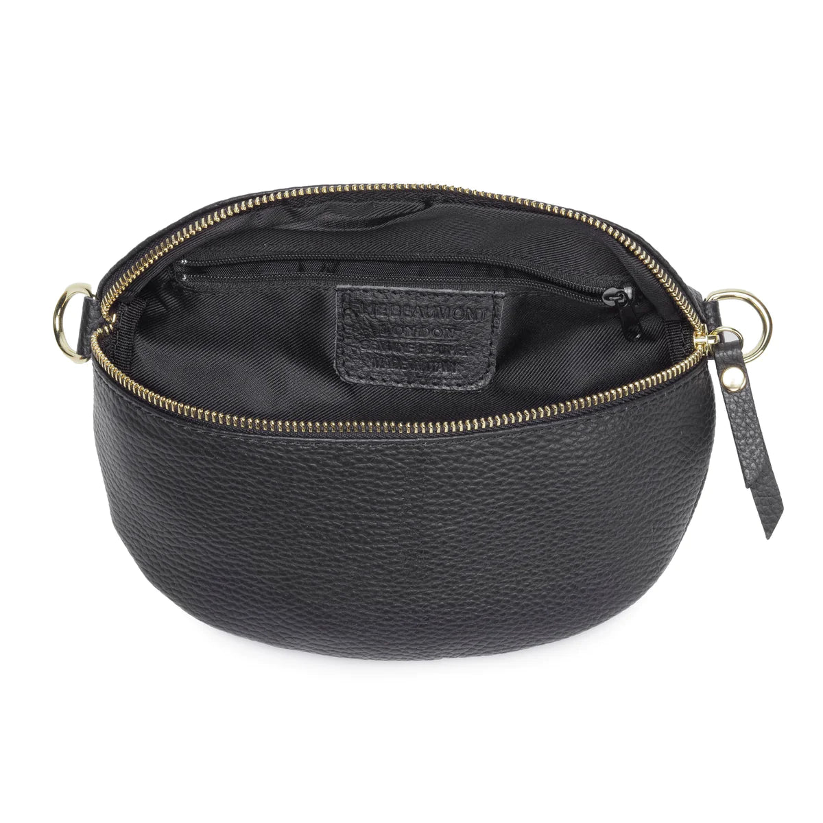 Elie Beaumont Black Leather Sling Bag