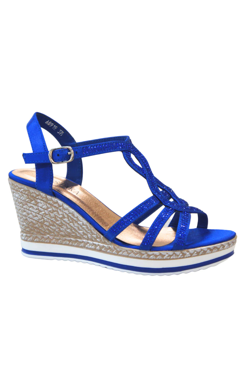 Top Staka Glitter Wedge Buckle Sandal