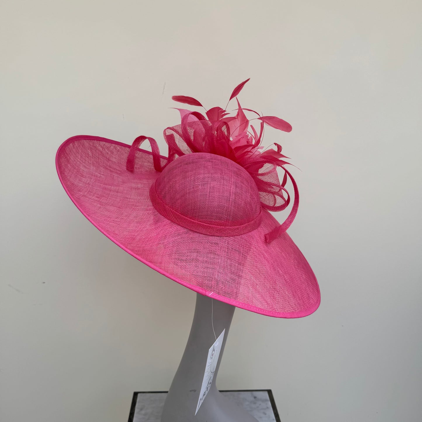 J Bees JB25/85 Cerise Pink Hatinator with Feather Flower Detail