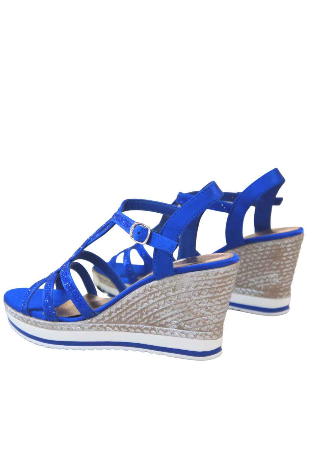 Top Staka Glitter Wedge Buckle Sandal