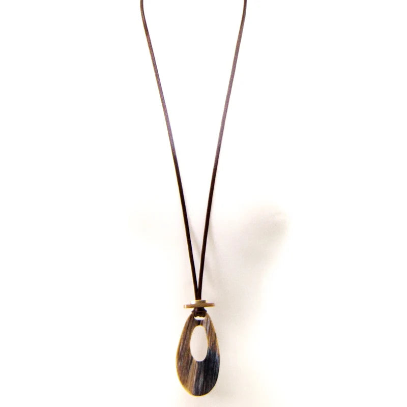Tempest FS006N Brown Resin & Cord Necklace