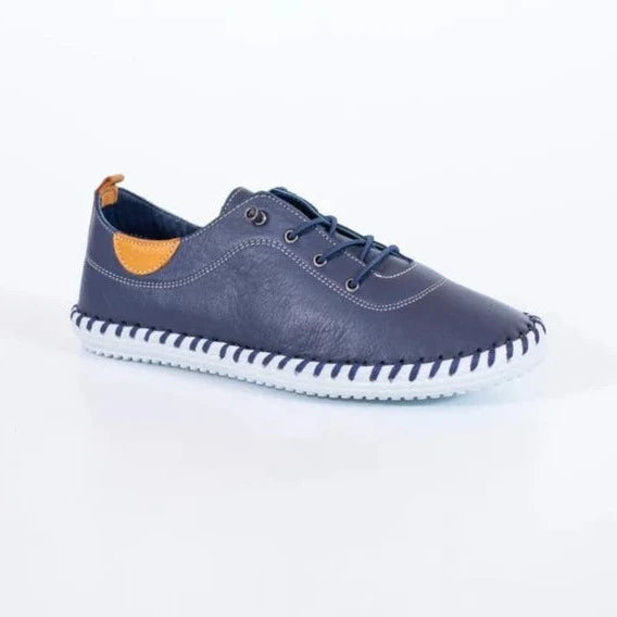 Shoozy Iris Blue Leather Plimsoles