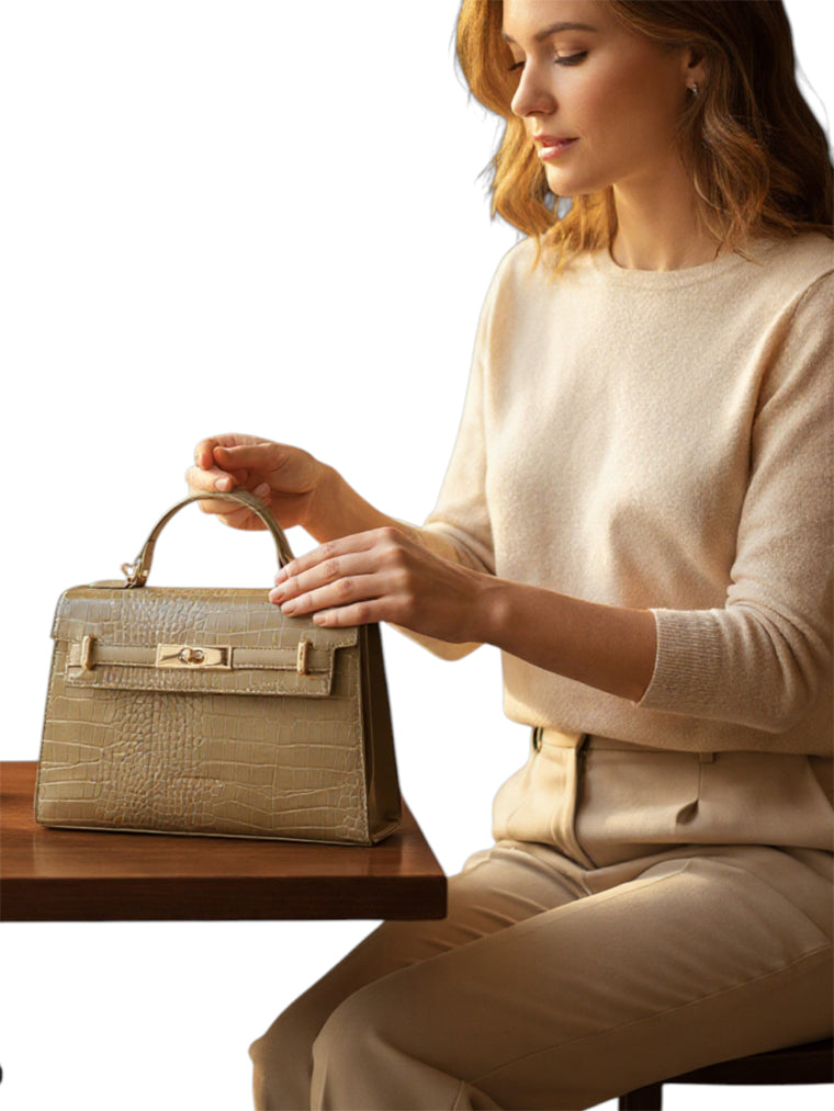 David Jones CM7693-1 Croc Satchel Bag