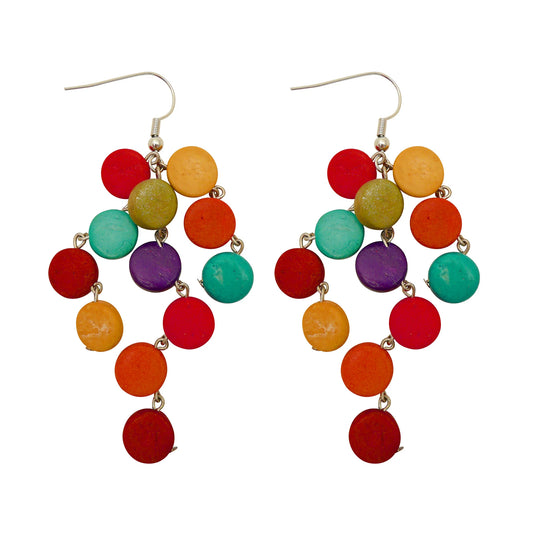 Lotus Feet Rainbow Dropper Earrings
