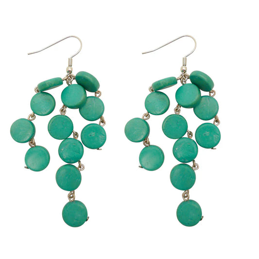 Lotus Feet H20CE2 Turquoise Blue Earrings