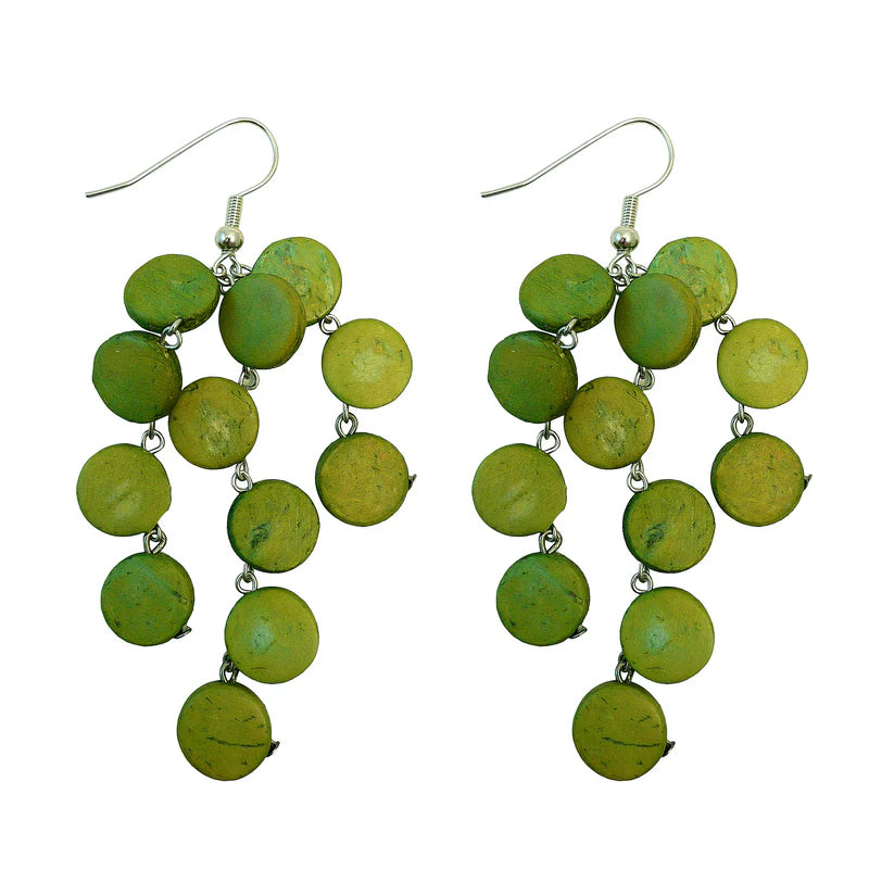 Lotus Feet Lime Green Dropper Earrings