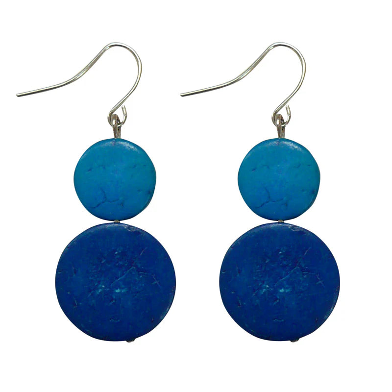 Lotus Feet H20CEB12 Blue Mix Earrings