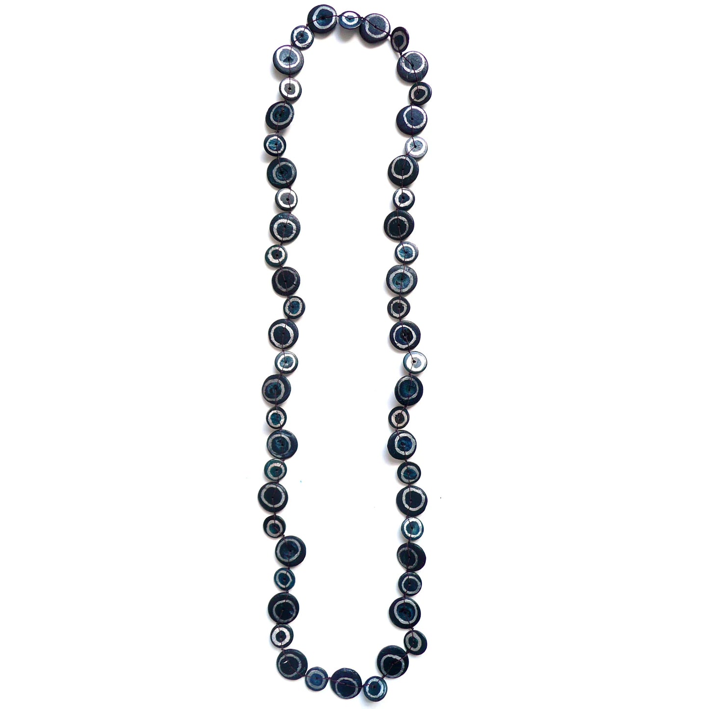 Lotus Feet H216 Navy Coconut Shell Necklace