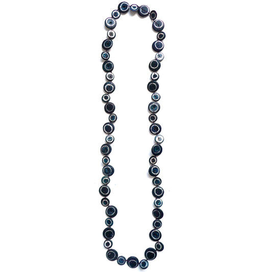 Lotus Feet H216 Navy Coconut Shell Necklace