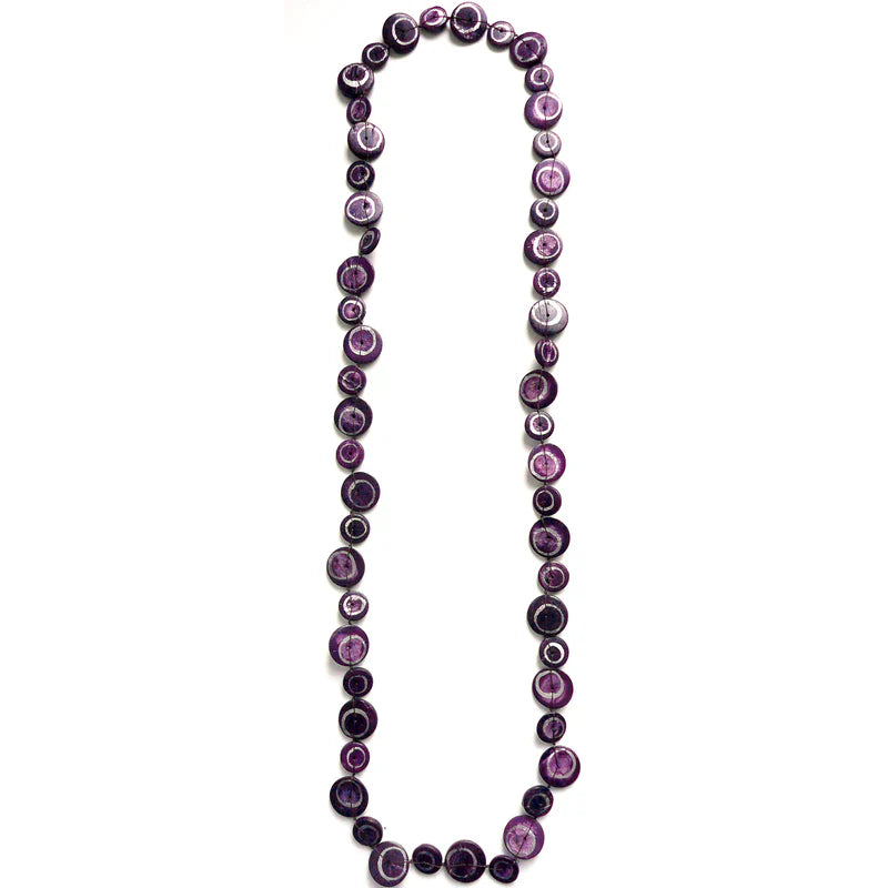 Lotus Feet H216 Purple Coconut Shell Necklace