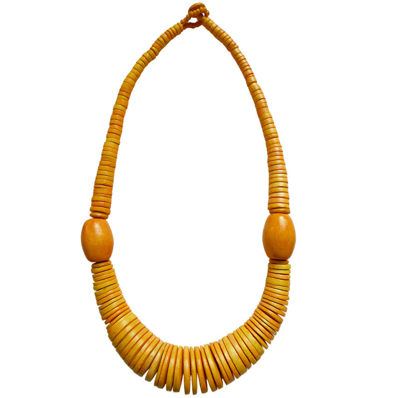 Lotus Feet Mustard Yellow Chunky Coconut Shell Chunky Necklace