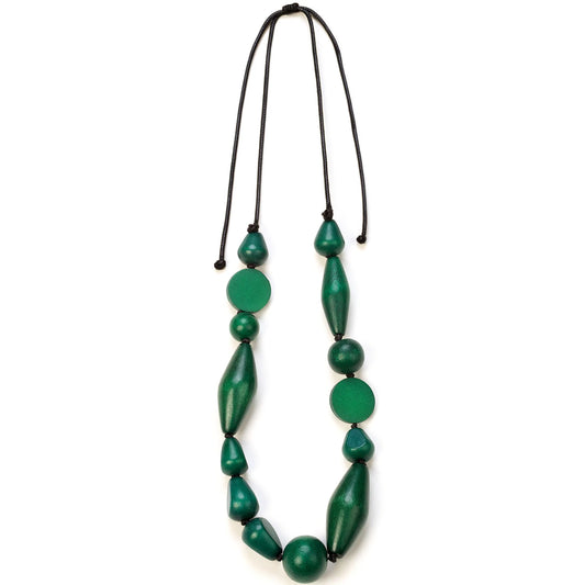 Lotus Feet H2408 Ultra Green Mixed Beads Necklace