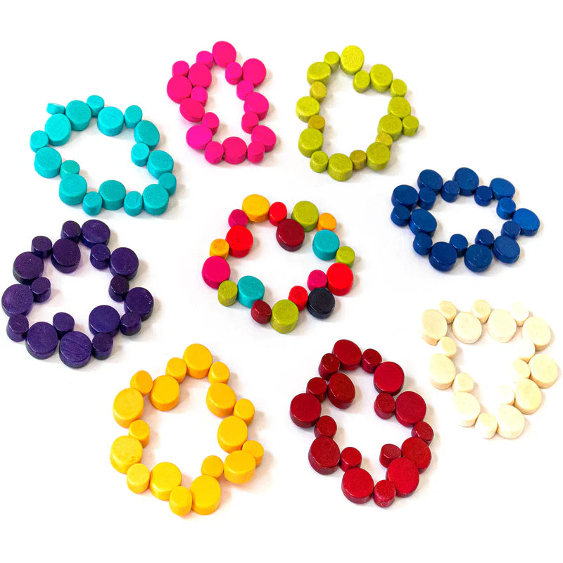 Lotus Feet HAB2 Red Wood Discs Bracelet