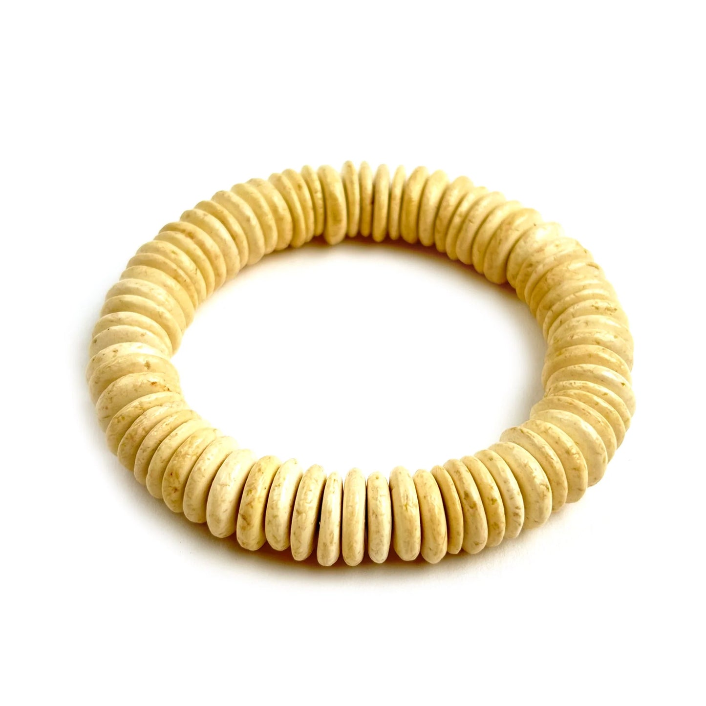 Lotus Feet HAB6A1 Cream Coco Disc Bracelet