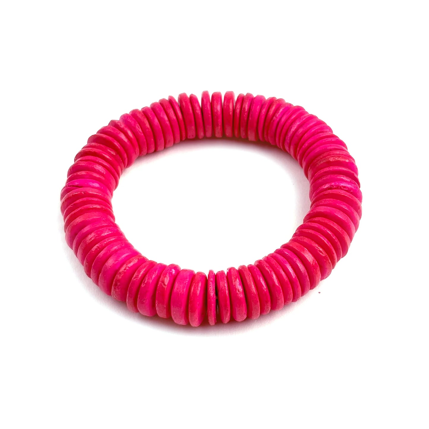 Lotus Feet HAB6A5 Fuchsia Pink Coco Disc Bracelet