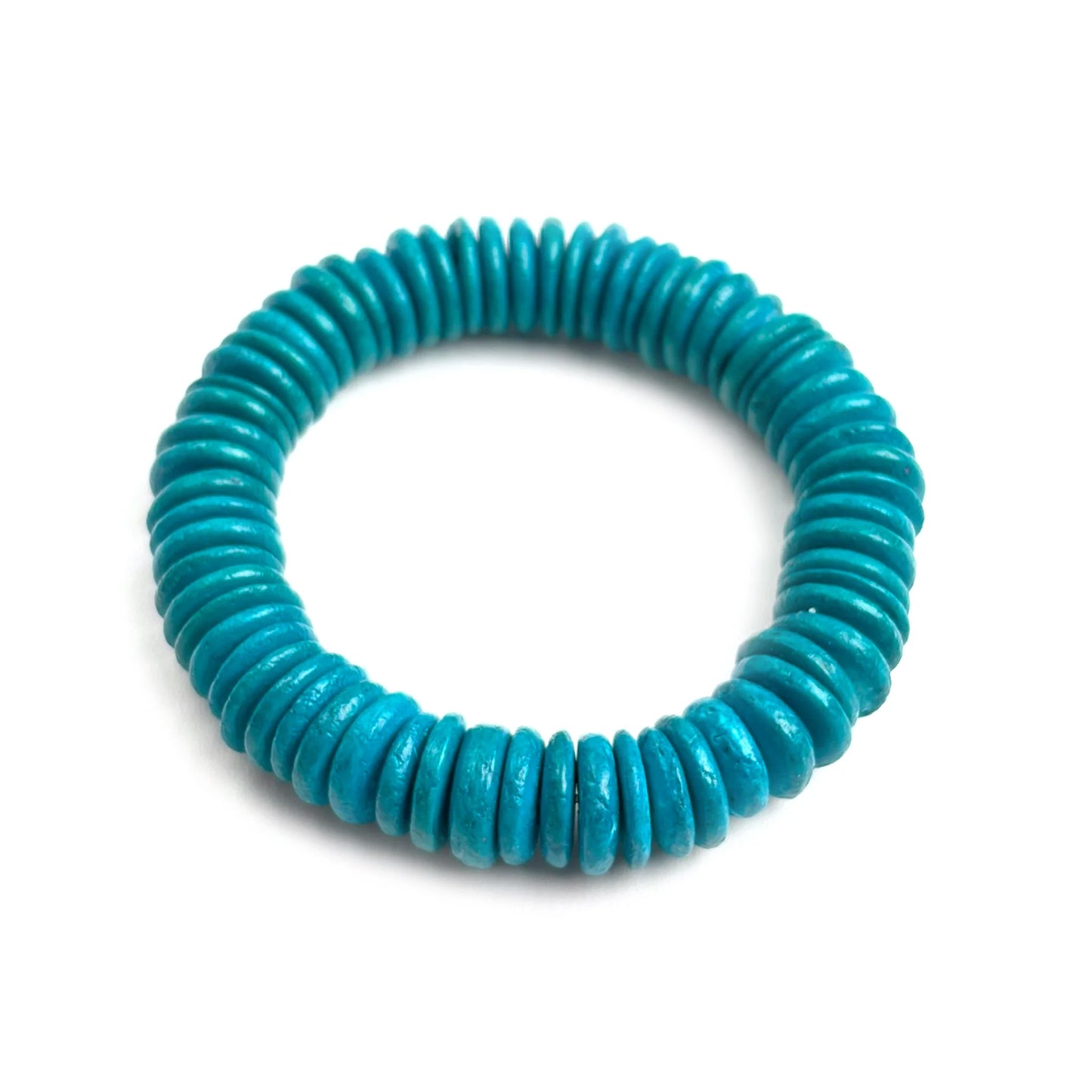 Lotus Feet HAB6A6 Turquoise Blue Coco Disc Bracelet