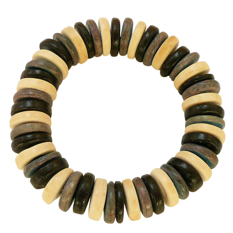 Lotus Feet HAB6C Black Grey Cream Bracelet